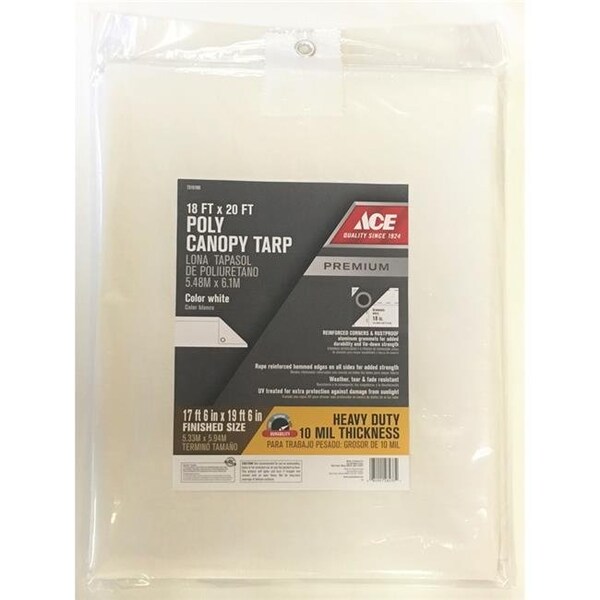 Ace Ace 7515190 20 x 18 ft. Heavy Duty Polyethylene Canopy Tarp; White